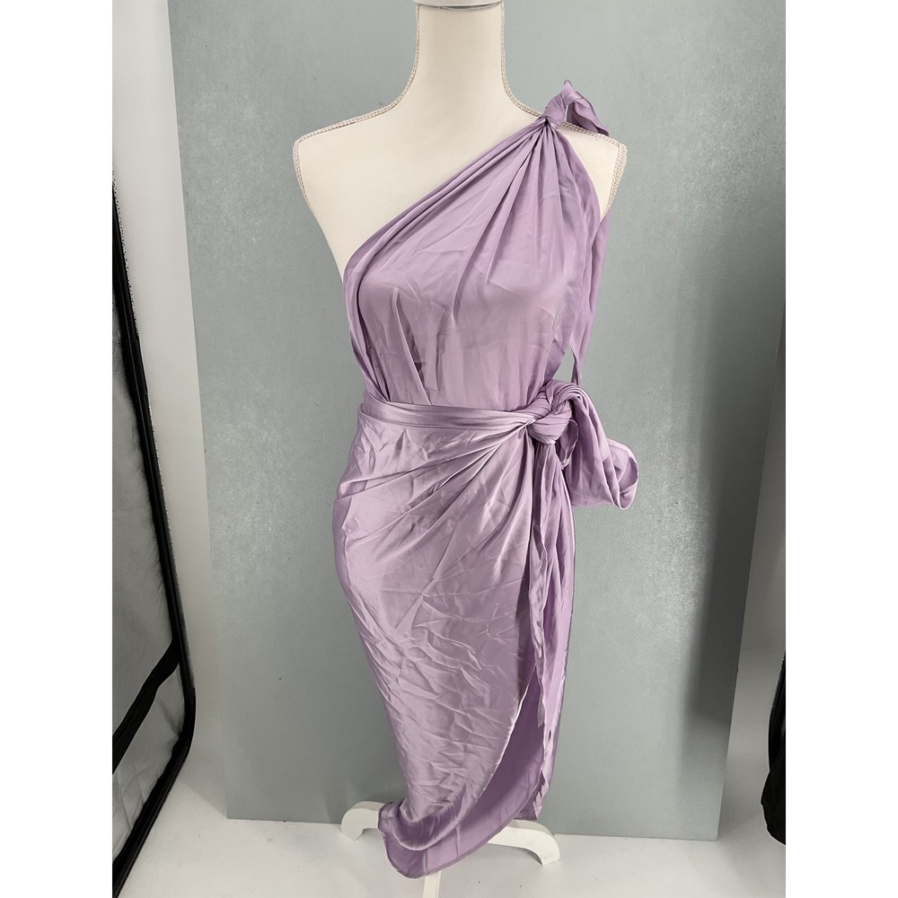 BAOBAB Womens Dress Marea One Shoulder Wrap Lavender Size Large